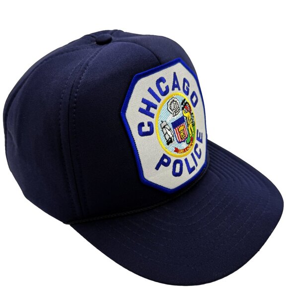 NISSIN CAP Chicago Police Snapback Hat Navy Structured Patch Adjustable - Picture 2 of 10